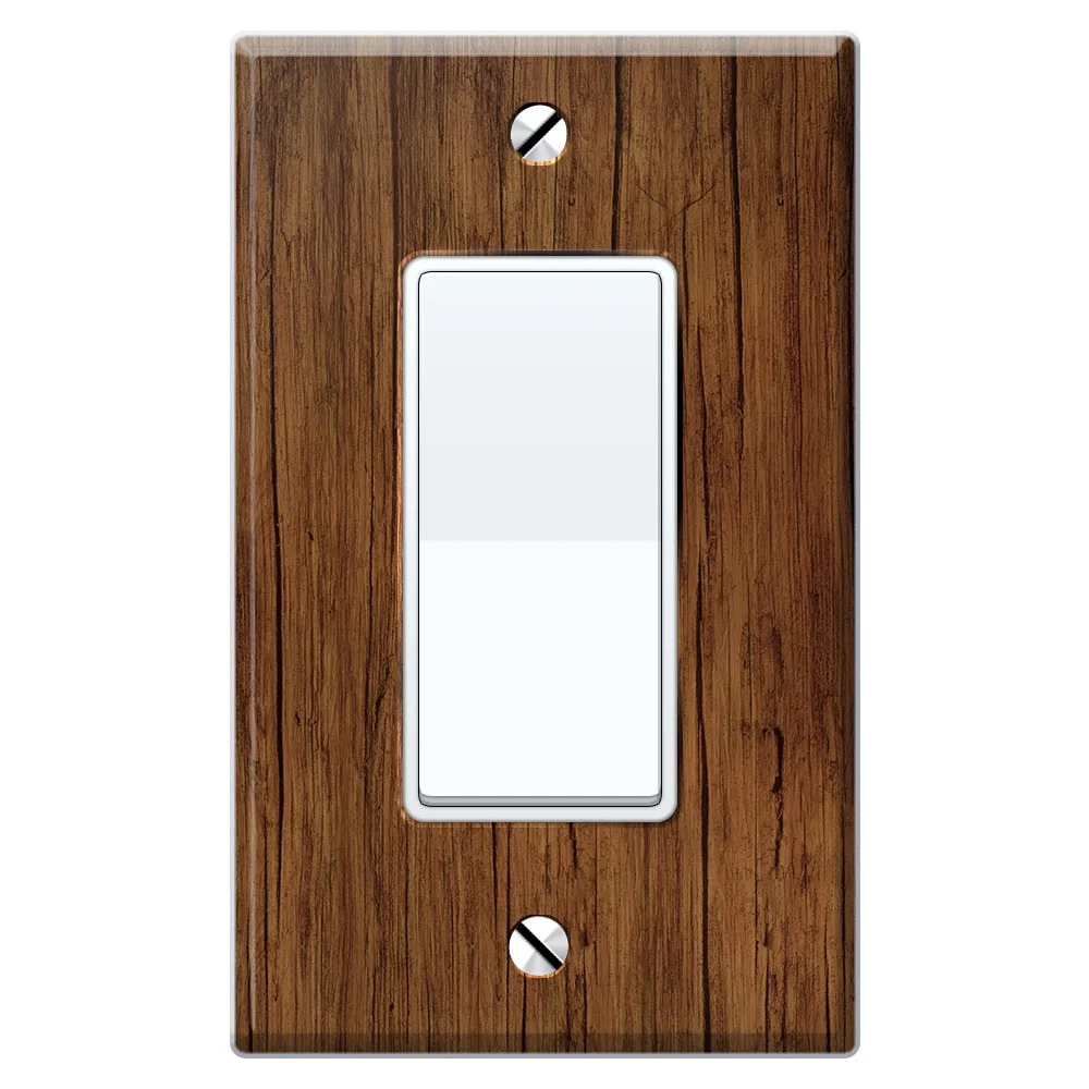 1-Gang Decorator Wood Switch Wall Plate